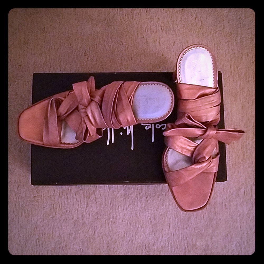 Vintage Nicole Miller Leather Wrap Sandals